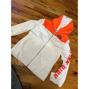 Victoria Secret/Pink White & Orange Zip Up Hoodie